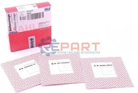 Кільця поршневі Renault Trafic/Megane/Kangoo 1.9dCi (80.50mm/+0.5) (2.5-2-3) MAHLE 021 58 V2 Купити в Україні