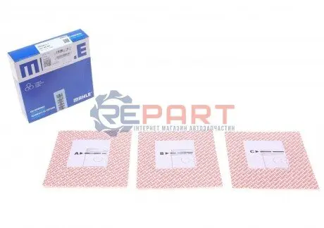 Кільця поршневі Renault Kangoo 1.9D (80.00mm/STD) (2-2-3) MAHLE 021 93 N0 Купити в Україні