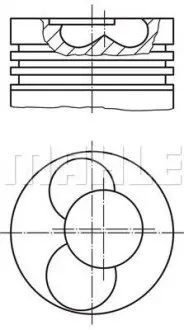 Поршень 81 (STD-2-3) VW CALIFORNIA T5 CAMPER, MULTIVAN T5, TOUAREG, TRANSPORTER T5 2.5D 01.03-05.10 Mahle 0282000