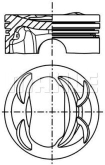 Поршень VW Golf V/ Passat/ Tiguan 1.4 TSI 06- (76.51mm/STD) (BMY, BLG, CAVD) MAHLE 028 PI 00117 000 (фото 1)