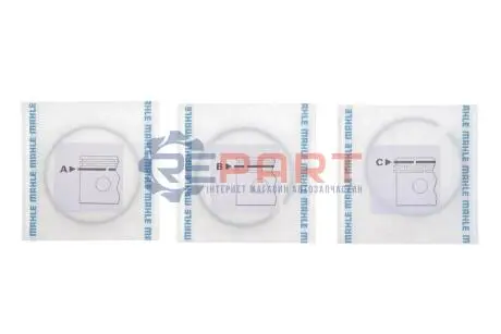 Фото Кільця поршневі VW Caddy III 2.0EcoFuel/T5 2.0 03-15 (83.00mm/ +0.50)(1. M 1.2 N2. NM 1.53. DSF 2.0 Cr) MAHLE (033 19 N3) зображення 1