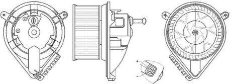 Вентилятор обігрівача салону Sprinter/LT 96-06 MAHLE AB 271 000S