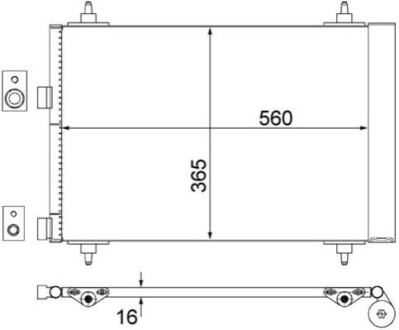 Радіатор кондиціонера 307 1.4-2.0 00- MAHLE AC 315 000S (фото 1)