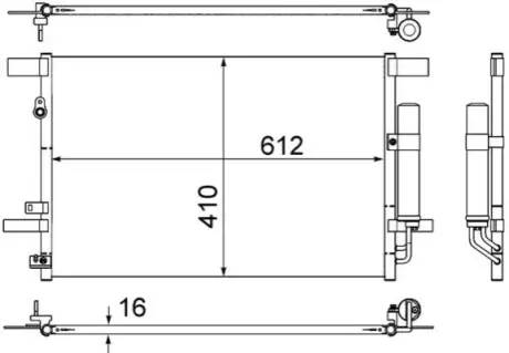 Радіатор кондиціонера Mitsubishi Lancer VIII 08-/Outlander II 06-12 Mahle AC 557 000S Купити в Україні