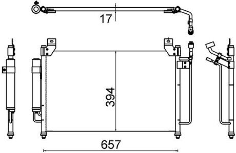 Радіатор кондиціонера MAZDA CX-7 07- MAHLE AC 642 000S (фото 1)