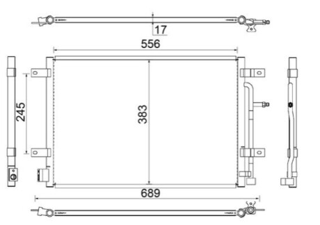 Радіатор кондиціонера Audi A4/Seat Exeo 1.6-3.2 02-13 MAHLE AC 812 000S (фото 1)