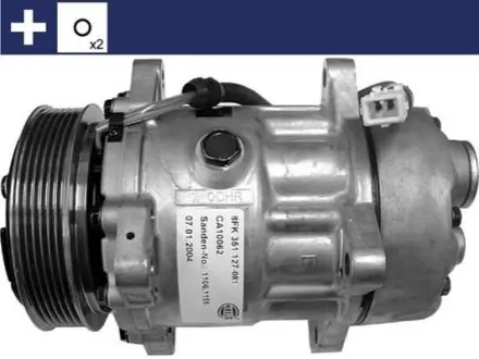 Компресор кондиціонера CITROEN BERLINGO, C5 I, C5 II, EVASION, JUMPER I, JUMPER II, JUMPY I, XANTIA, XM, XSARA, XSARA PICASSO FIAT DUCATO, SCUDO, ULYSSE LANCIA ZETA 1.6-2.5D 06.89-12.15 Mahle ACP 360 000S