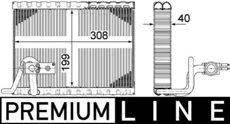 Випаровувач кондиціонера DS DS 5 CITROEN C4 I, DS5 PEUGEOT 3008, 3008 I, 5008, 5008 I 1.2-2.0DH 04.07-12.18 Mahle AE 124 000P