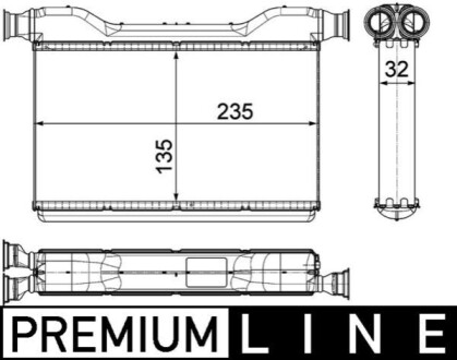 Радіатор пічки F01-14/F07/F10/F11 2.0-6.0 08- (Premium Line! OE) MAHLE AH 189 000P (фото 1)