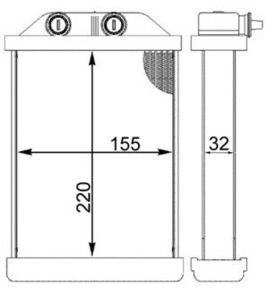 Радіатор пічки AUDI A6 97-05 MAHLE AH 220 000S (фото 1)