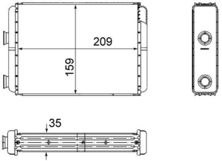 Радіатор пічки DOBLO/PUNTO 1.2-1.9 00- MAHLE AH 60 000S (фото 1)