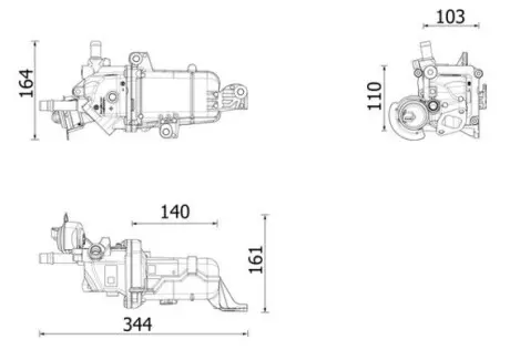 Охолоджувач відпрацьованих газів FIAT TALENTO OPEL VIVARO B RENAULT ESPACE V, FLUENCE, GRAND SCENIC III, GRAND SCENIC IV, KADJAR, KOLEOS II, MEGANE, MEGANE III, MEGANE IV 1.5D-1.8D 02.09 Mahle CE49000P Купити в Україні