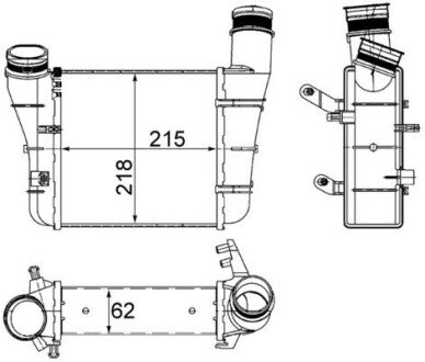 INTERCOOLER AUDI A4 II00- MAHLE CI 336 000S (фото 1)