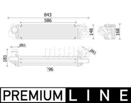 Інтеркулер BMW 1 (F40), 2 (F45), 2 GRAN COUPE (F44), 2 GRAN TOURER (F46), 2 GRAN TOURER VAN (F46), X1 (F48), X2 (F39), X2 (U10) MINI (F55), (F56), (F57), CLUBMAN (F54) 1.5D/2.0/2.0D 09.13- Mahle CI617000P