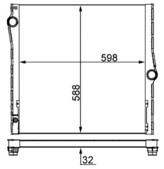 Радіатор охолодження BMW X5 (E70) 3.0 (N52) 06-12/4.8 (N62) 06-10 MAHLE CR 1050 000S