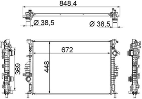 Радіатор охолодження двигуна Focus/Mondeo/S60/S80/V70/XC60 06- MAHLE CR 1748 000S (фото 1)