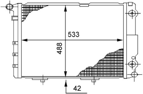 Радіатор охолодження двигуна W124 2.0d-3.0d (Premium Line! OE) MAHLE CR 294 000S