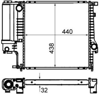 Радіатор охолодження двигуна E30/E36 1.6-2.8 88-00 MAHLE CR 330 000S (фото 1)