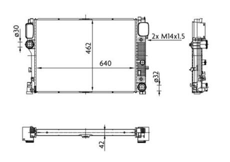 Радіатор охолодження MB S-class (W221/C216) 05-13 (462x640x42) MAHLE CR 38 000S