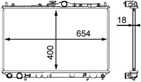 Радіатор охолодження Mitsubishi Carisma 1.6/1.8 97-06 MAHLE CR 549 000S (фото 1)