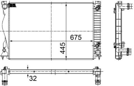 Радіатор охолодження Audi A6 2.4/2.8/3.0/3.2 04-11 MAHLE CR 789 000S (фото 1)