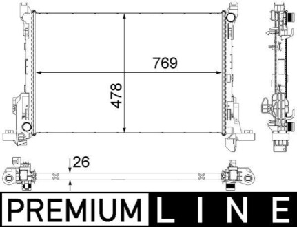 Радіатор охолодження Opel Vivaro B/ Renault Trafic 1.6CDTI 14- (-AC) MAHLE CR 84 000P