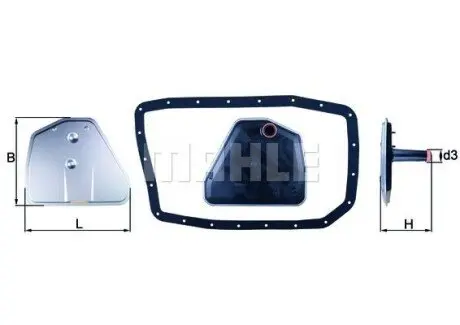 Фото Фільтр АКПП BMW 7 (E65/E66/E67)/X3 (E83)/X5 (E53) 3.0d/4.4i 00- (з прокладкою) (N62/M57) MAHLE (HX162D) зображення 1