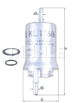 Фільтр паливний Skoda Fabia/VW Polo 1.2/1.4 01 Mahle KL 176/6D Купити в Україні