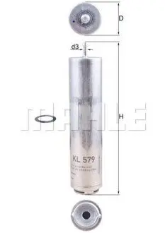Фільтр паливний BMW 3 (E90/E91) 2.0/3.0D 04-13 (N47/M57/N57) Mahle KL579D Купити в Україні