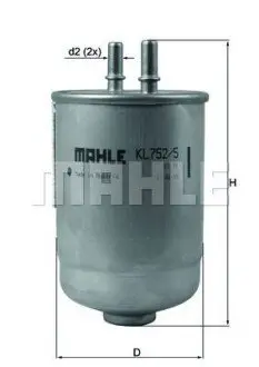 Фільтр паливний Renault Megane/Grand Scenic 1.5 dCi 09- Mahle KL 752/5D