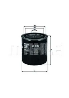 Фільтр масляний Citroen Berlingo/Peugeot Partner/Fiat Scudo 1.8/1.9D/1.4i/1.8i 96-99 (h=85mm) MAHLE OC503 Купити в Україні