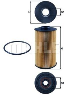 Фільтр масла BMW E34/38/39 MAHLE OX 152/1D