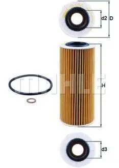 Фільтр масляний BMW 3 (E46/E90) /5 (E60/E61)/7 (E65-67) 2.5-3.5d Mahle OX177/3D Купити в Україні