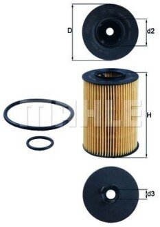 Фільтр масла MB A/B-класс (W169/W245) 04- MAHLE OX382D