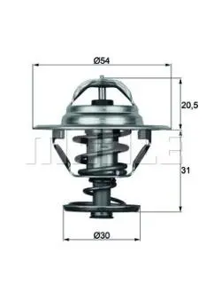 Термостат системи охолодження (88°C) HYUNDAI TUCSON LAND ROVER DEFENDER, DISCOVERY I SAAB 9-3, 9-5, 900 II, 9000 VOLVO F10, F6, FL4 2.0-9.6D 03.75-01.12 Mahle TX1088D
