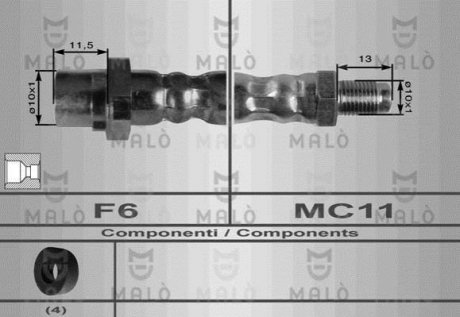 Тормозной шланг MALO 8911 (фото 1)