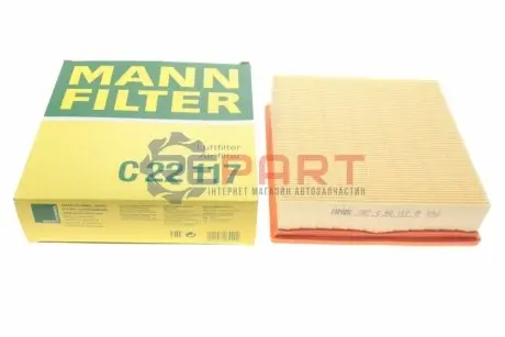 Фільтр повітряний Audi 100 1.8-2.3 82-90/VW T2 1.6-2.0 64-92/Lada 2110-2112 1.5-2.0 95-12 MANN C22117 Купити в Україні