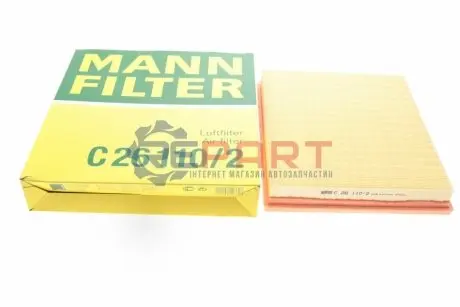 Фото 1 — Фільтр повітряний MB E-class (W211)/S-class (W220)/G-class (W463) 4.0CDI OM628 00-09 MANN (C261102) Фото Фільтр повітряний MB E-class (W211)/S-class (W220)/G-class (W463) 4.0CDI OM628 00-09 MANN (C261102) зображення 1