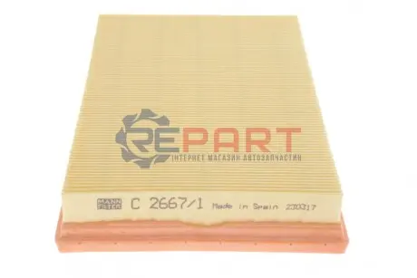 Фільтр повітряний (фільтруючий елемент) FORD COURIER, FIESTA, FIESTA IV, PUMA FORD USA PROBE I MAZDA 121 III 1.0-2.2 08.88-08.03 Mann C26671