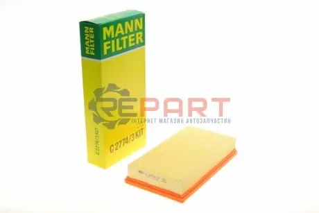 Фільтр повітряний Ford Connect 1.8 16V/TDCi 02-13/Focus 1.4-2.0 16V/1.8TDCi 98-04/Fiesta 1.8TDI 00-02 MANN C27743KIT Купити в Україні