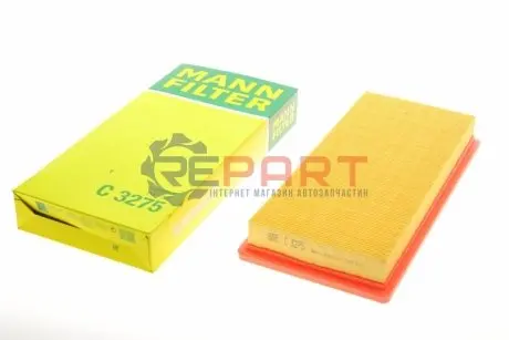 Фото Фільтр повітряний Fiat 500L/Tipo 1.4 12-/Doblo 1.4 16V 10-/Punto 1.4 16V 03-12/Bravo 1.4 16V 07-14 MANN (C3275) зображення 1