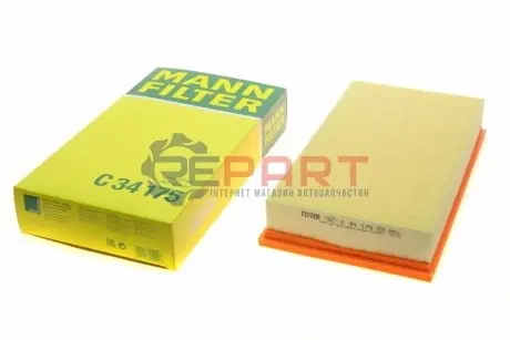 Фото Фільтр повітряний MB E-class (W210) 2.0-4.3 M111-M113/M119/2.2CDI OM611/2.0D-3.0D OM604-606 95-03 MANN (C34175) зображення 1