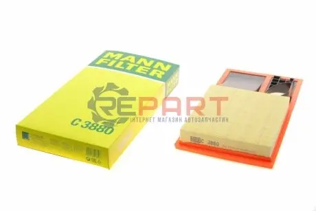 Фото Фільтр повітряний Skoda Fabia/Octavia/Roomster/VW Caddy/Golf/Polo 1.4-1.6 16V 06-14/Jetta 1.6 12- MANN (C3880) зображення 1