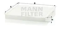 Фільтр салону CITROEN JUMPER III FIAT DUCATO OPEL MOVANO C PEUGEOT BOXER TOYOTA PROACE MAX 2.0D-Electric 04.06 Mann CU2544 Купити в Україні