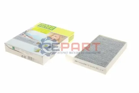 Фільтр салону Tesla Model Y/3 17- (вугільний/антибактеріальний) MANN FP25015 Купити в Україні