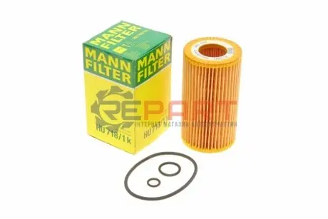 Фільтр масляний MB Sprinter/Vito/C/E-class 2.2CDI/2.7CDI OM611-612/646 00-/M/G-class 2.7CDI 99-06 MANN HU 718/1 K Купити в Україні