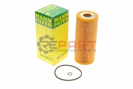 Фільтр масляний VW Crafter 2.5TDI 06-13/LT 2.5TDI/Caddy/Golf/Passat/Skoda Octavia/Audi 1.9TDI 96-10 MANN HU 726/2X Купити в Україні