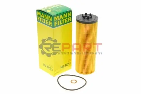 Масляний фільтр AUDI A4 B5, A4 B6, A4 B7, A6 C5, A8 D2, ALLROAD C5 SKODA SUPERB I VW PASSAT B5, PASSAT B5.5 1.8/2.4/2.5D 01.96-03.08 Mann HU842X Купити в Україні