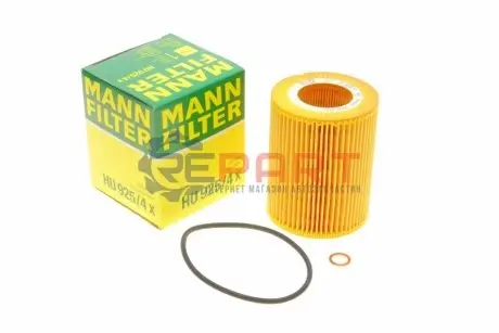 Фото Фільтр масляний BMW 3 (E36/E46)/5 (E39/E60/E61) 2.0-3.0 M52/M54 95-07/X5 (E53) 3.0 M54 00-06 MANN (HU9254X) зображення 1
