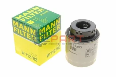 Масляний фільтр AUDI A3 SEAT ALTEA, ALTEA XL, IBIZA IV, IBIZA IV SC, LEON SKODA OCTAVIA II, SUPERB II, YETI VW EOS, GOLF PLUS, GOLF PLUS V, GOLF V, GOLF VI 1.2/1.4/1.4CNG 02.06-05.22 Mann W71293 Купити в Україні